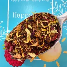 Happy Day aufgefächert Rooibos Himbeer Vanille