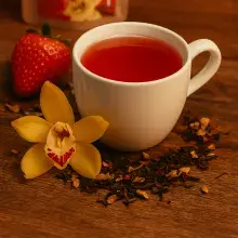 Liebesgruß Tassenbild Erdbeer Vanille Mrs. Tea