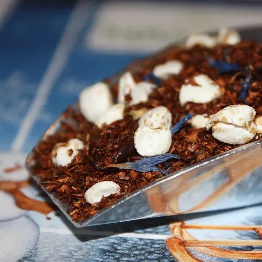 Weihnachtstee Wintertee Schneegestöber Roibusch marzipan